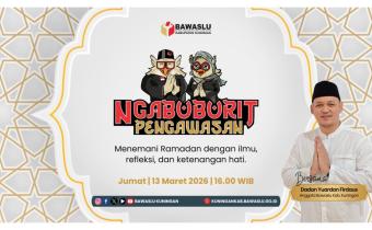 #NgabuburitPengawasan Bawaslu Kab. Kuningan, Episode 5. Bersama Dadan Yuardan Firdaus (Anggota Bawaslu Kab. Kuningan) dengan tema Integritas Pengawas Pemilu sebagai Fondasi Demokrasi.